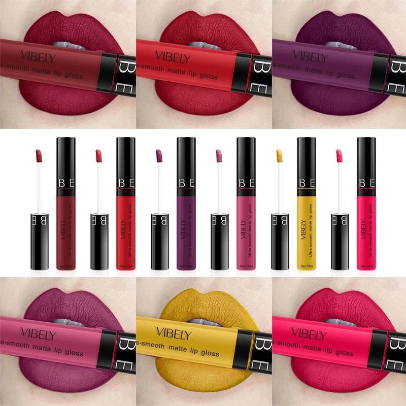 Moisturizing Waterproof Lip Gloss Longlasting 24h Lip Gloss Balm Velvet Red Long-lasting Matte Liquid Lipstick Lip Care Products
