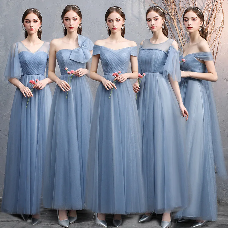 Sweet Pink Bridesmaid Dress Elegant One Shoulder Butterfly Wedding Ceremony sisters Group Dress Classic A-Long Party Dresses