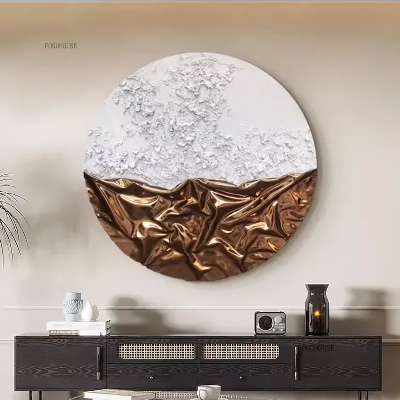 #Modern Minimalist 3D Decorative Painting Home Round Decorative Hangings for Living Room Creative Sofa Background Wall Decoratio