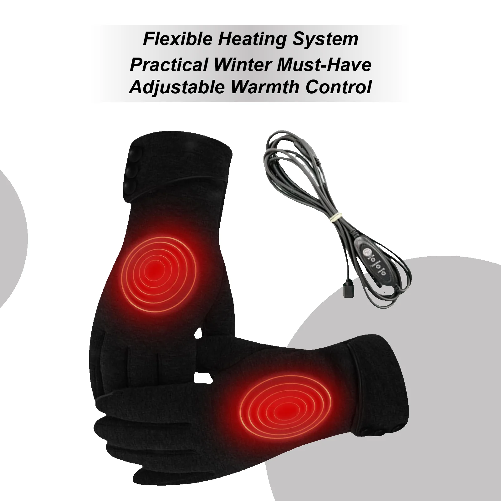 

Перезаряжаемые перчатки с подогревом, 3-уровневые ветрозащитные электрические перчатки с USB-портом, принадлежности для холодной погоды для садоводства, строительства, рыбалки