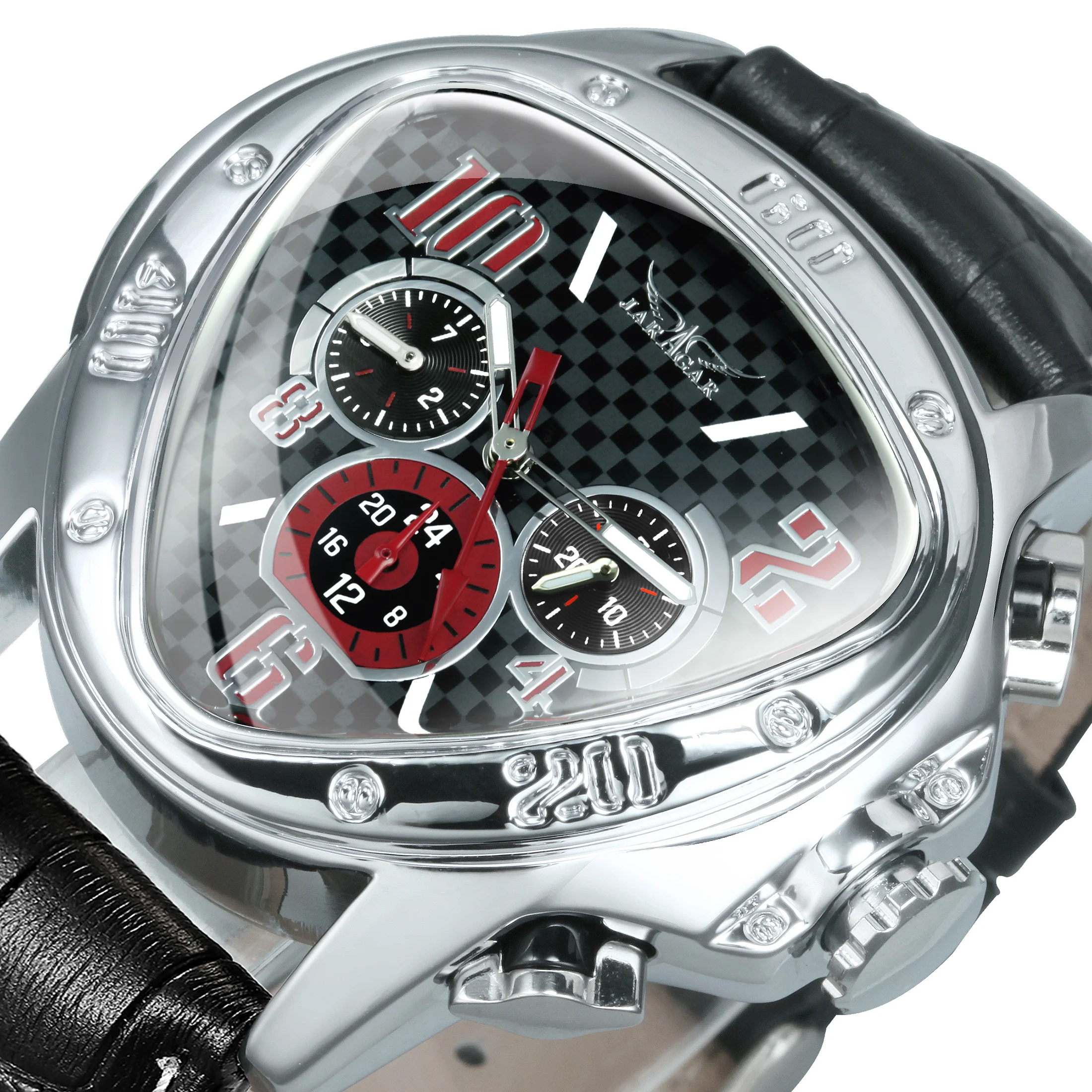 JARAGAR Sports Mens Watches Top Brand Luxury Multifunctional Automatic Mechanical Watch Leather Strap Fashion Men Wristwatches