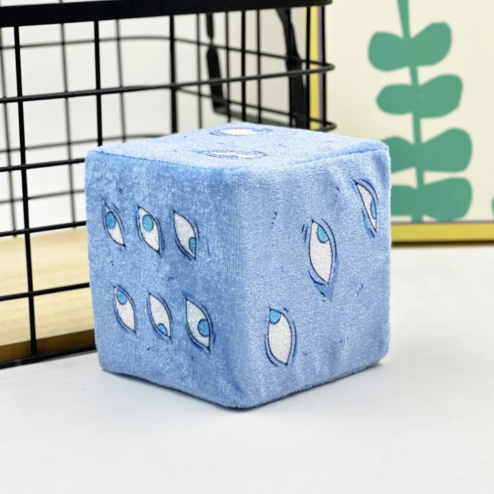 10cm blue cube multi eyed plush toy with creative design, cute, fun and warm home decoration adds atmosphere