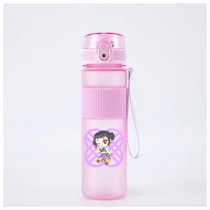 550ml KPop Demon Hunters Bollitore smerigliato Bottiglie d'acqua Anime Grandi tazze di cannuccia per bere Bottiglia portatile per ufficio all'aperto per ragazze e ragazzi