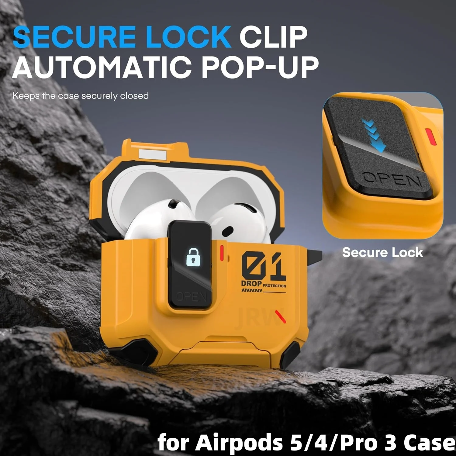for AirPods 5/4 New Case with Magnetic Lock Lid Compatible with Magsafe Phone Stand Design Protective Case for AirPods 5/4/Pro 3