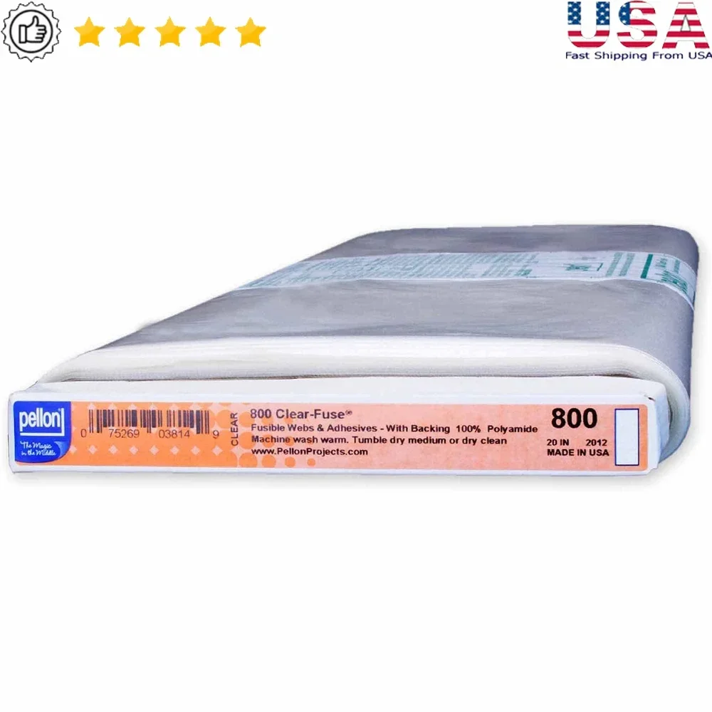 Tela Fusible transparente, 800, 20 pulgadas x 10 yardas, tela Fusible, alta resistencia adhesiva, apliques artesanales, proyectos de costura para decoración del hogar
