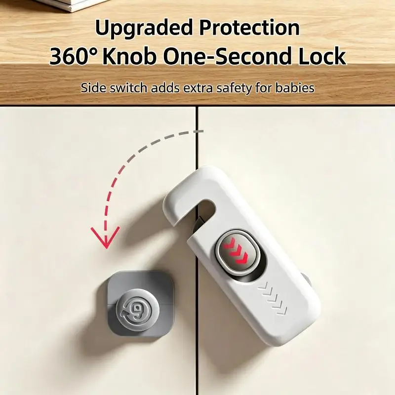 Child Safety Cabinet Lock No Drill Installation One Click Lock Design For Home Kitchen Drawers Baby Proofing Use