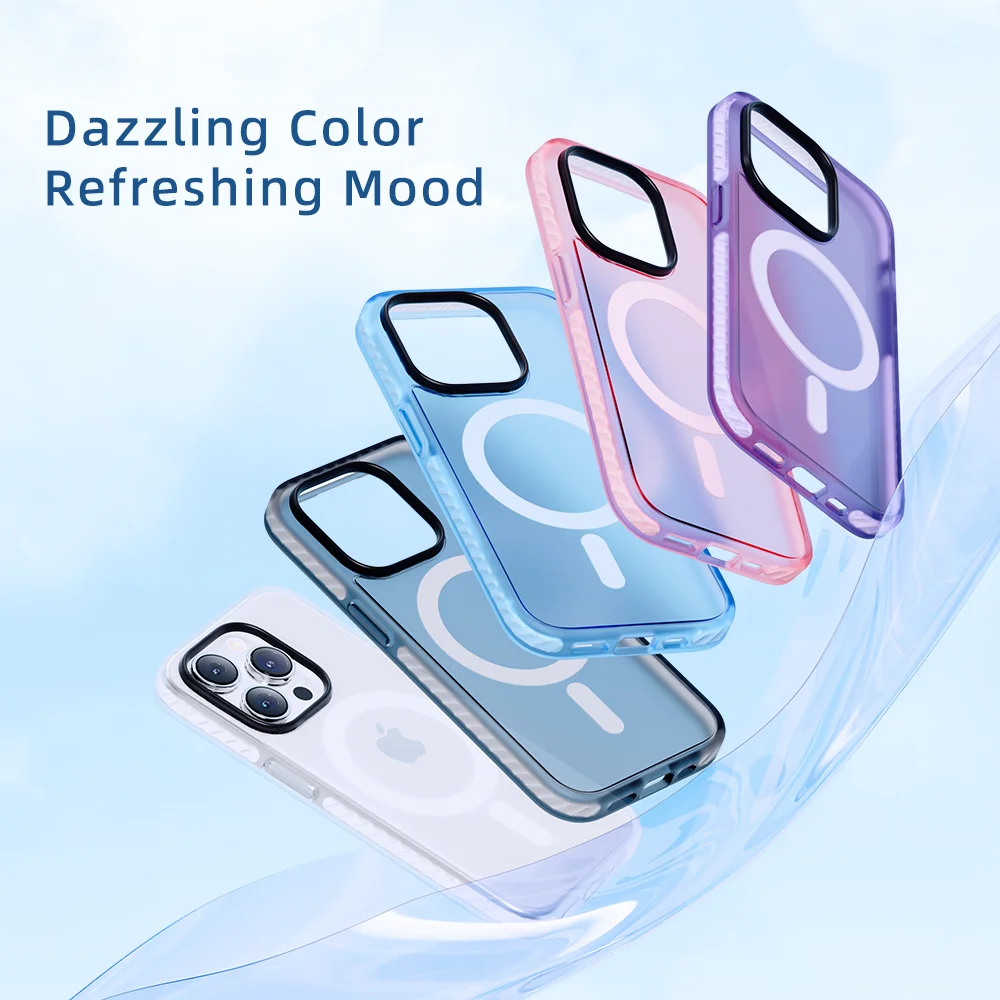 ROCK Magnetic Phone Case For iPhone 14 Pro Max Cover Translucent Back Slim Shockproof Protective Magnet Case For iPhone 14 Plus