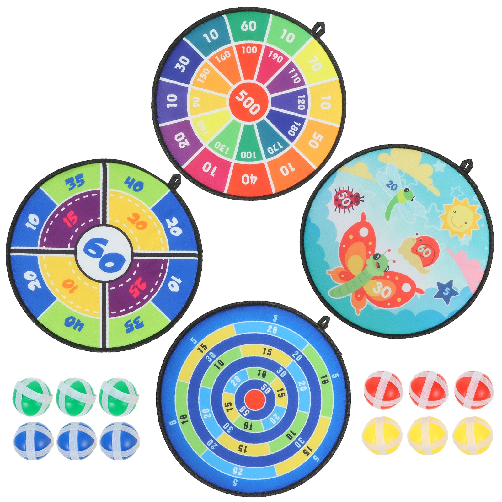 4 Sets Dart Plate Sticky Ball Toys Target Throwing Cloth Child Outdoor for Kids