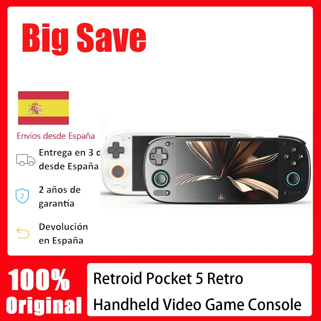 Console de jeu vidéo portable rétro Retroid Pocket 5 /RP6, SD865, écran OLED 5,5 pouces 1080P HD, Android 13, batterie 5000 mAh