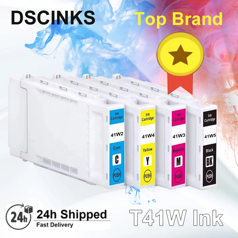 Cartucho de tinta Compatible con 110ML T41W2 T41W3 T41W4 T41W5 para impresora Epson T41W para impresora Epson T3470 T5470 T3475 T5475