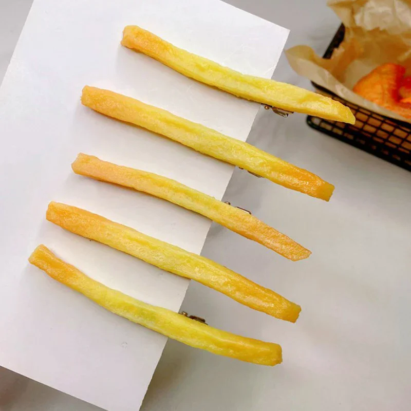 Simulated French Fries Small Hair Clips For Girls Metal Clip Hairpins Barrettes Imitation Food Hair Decor Jewelry For Women Gift