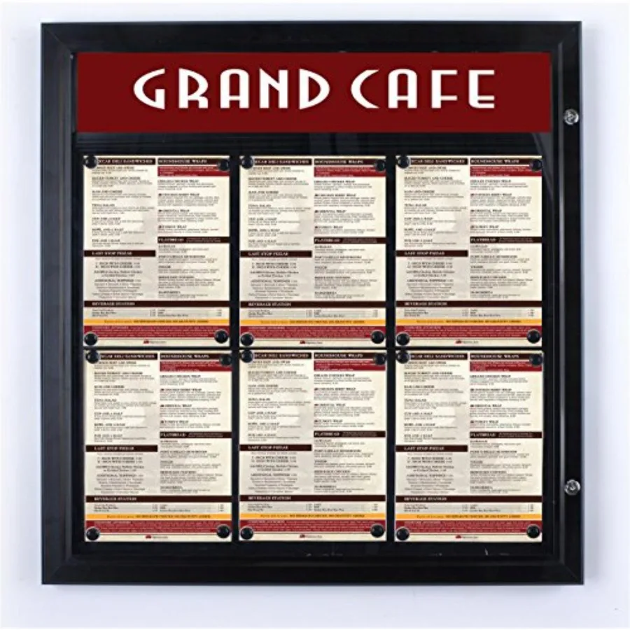 

Weather Resistant Magnetic Surface Bulletin Board with Swing-Open Locking Door 31 1/8" x 32 1/4" x 1 1/4" Wall Mounted Matte Bl