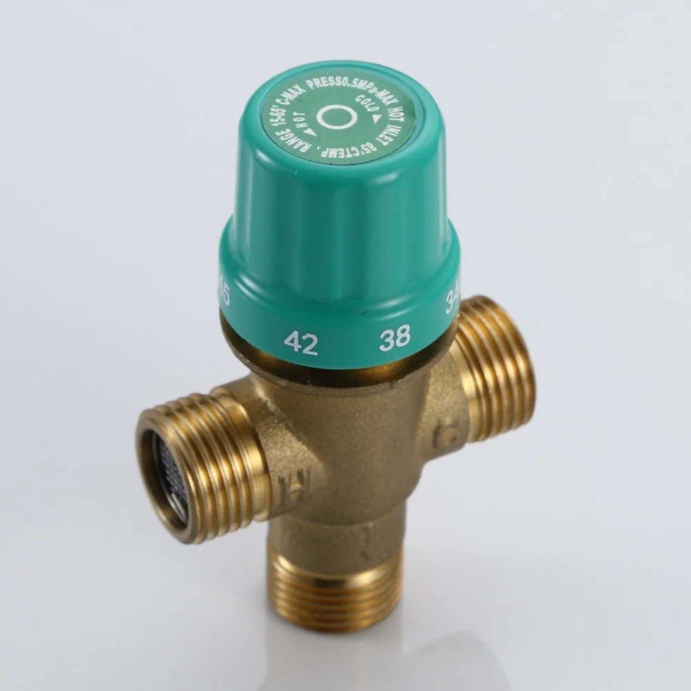 Adjustable Temperature Valve Copper Temperature Control Valve 1 2 Inch Interface Compatible With Plumbing Systems