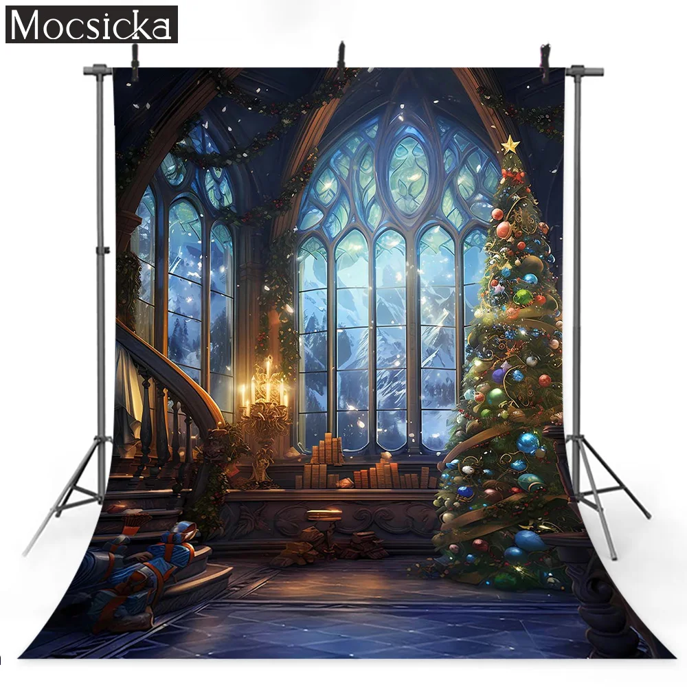 خلفية زينة عيد الميلاد ، نافذة أشعة الشمس في فصل الشتاء ، شجرة عيد الميلاد وخلفية الموقد للأطفال ، صور صورة للأطفال
