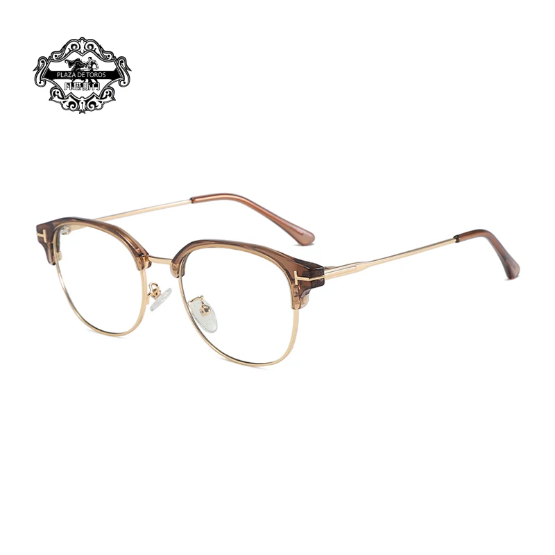 New Metal Half Frame T-shaped Anti Blue Light Glasses For Women Men Business Men Fashion Computer Reading Glasses Optical Lenses - Image 5