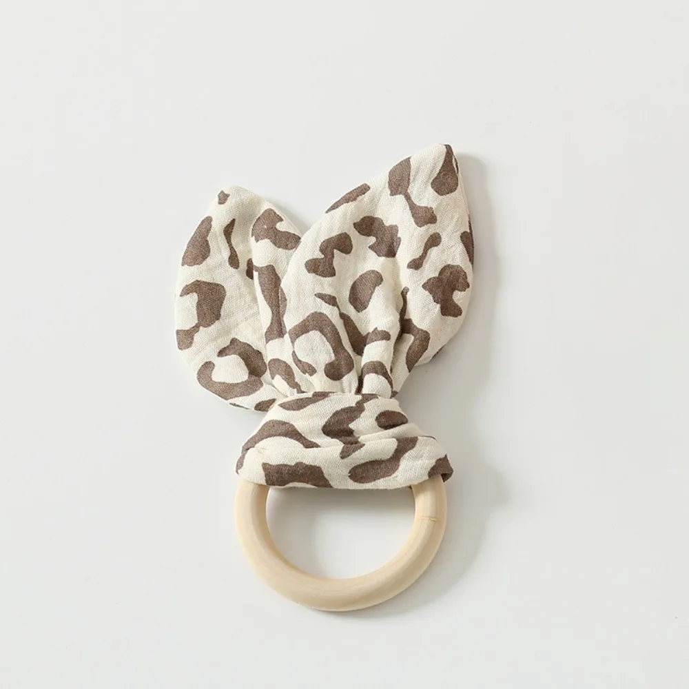 

Soft Baby Wooden Hand Grasp Toy Rabbit Ears Sensory Toy Newborn Teething Ring Bracelet Rattle Natural Wooden Chewing Appease Toy
