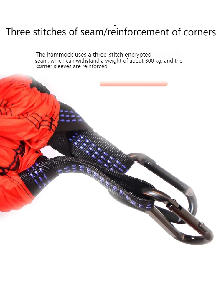 Rede portátil de acampamento ao ar livre para uma única pessoa com rede de nylon combinando com tecido de pára-quedas de alta resistência cama suspensa