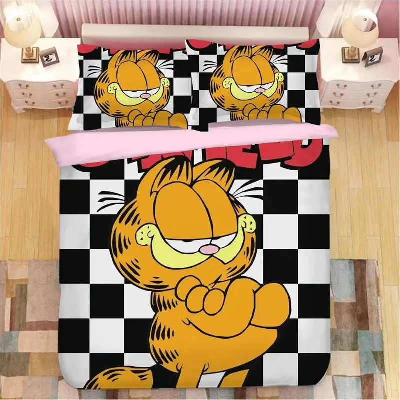 Garfield printed 3D Cartoon Bedding Sets,Cute Cat bed supplies set duvet cover bed comforter set bedding set