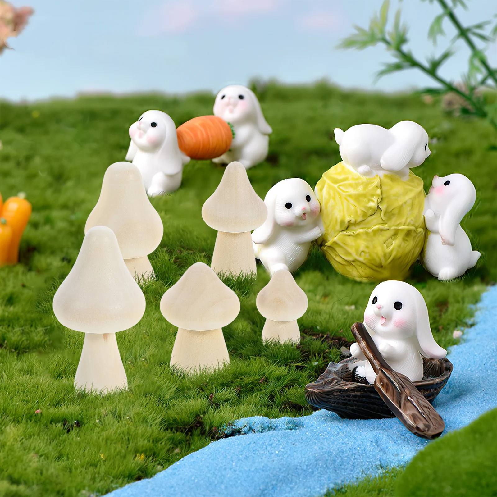 

20pcs Blank Wooden Mushroom Ornaments for DIY Graffiti Crafts Unfinished Mini Decorations Accessories