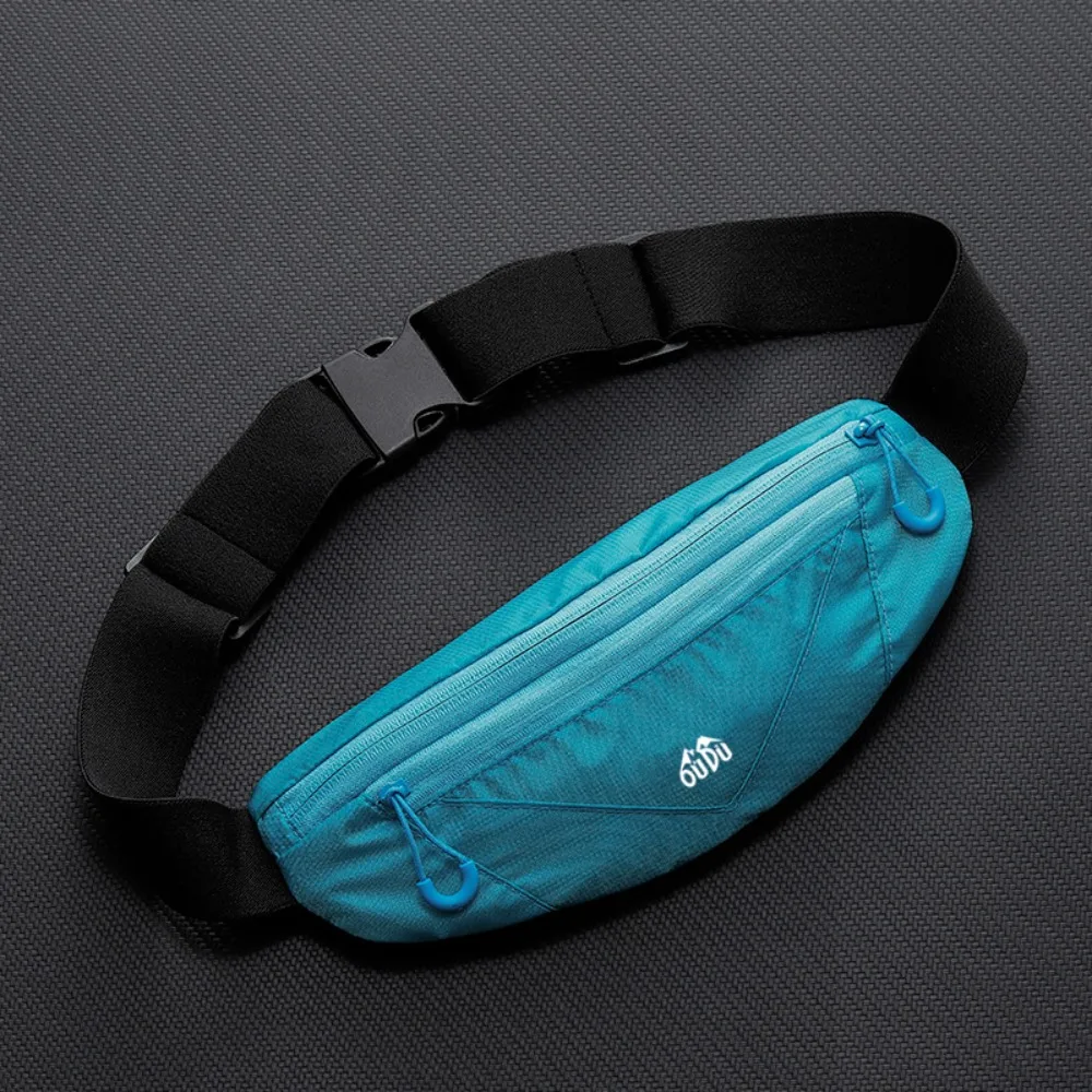 

Ultra-Thin Sports Waist Bag Adjustable Waterproof Mobile Phone Waist Bag Double Zipper Pocket Portable Running Waist Bag Running