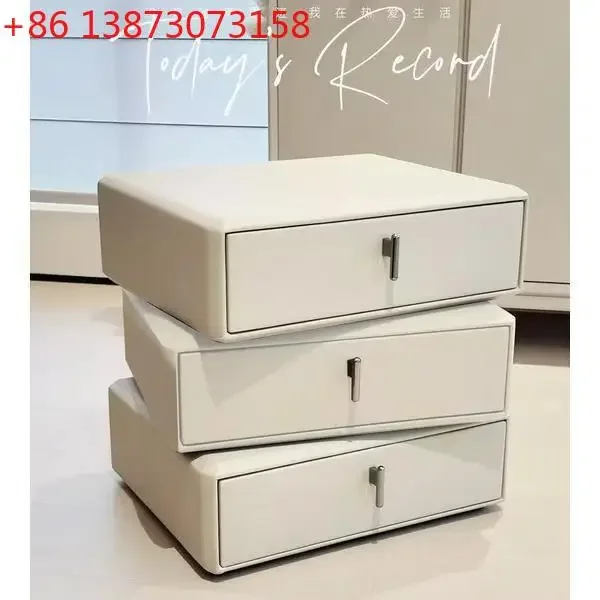 All solid wood Italian cream bedroom three-layer rotatable bedside   bedside table simple modern light luxury creative home