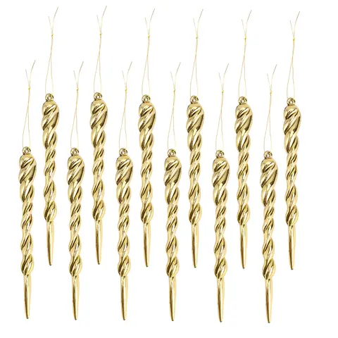 12개 시뮬레이션 투명 고드름 크리스마스 야외 장식 아이스사이클 장식품 트리 장식용 모조 아이스 롤리