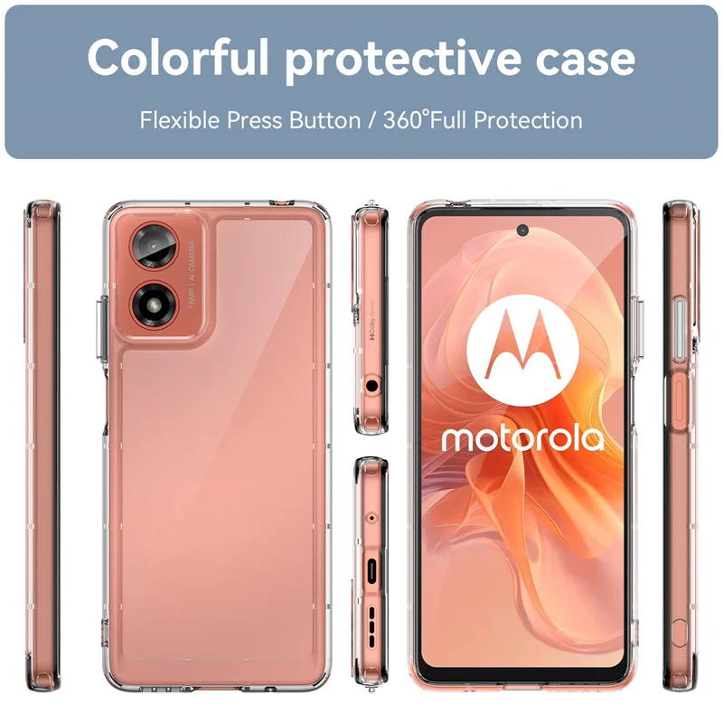 Air Cushion Case for Motorola G24 Power Silicone Bumper with Shockproof Clear Hard Back Cover Case for Motorola Moto G24Power