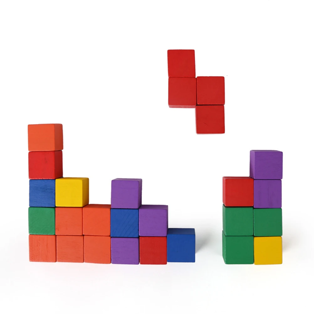 

100 шт. красочные деревянные кубические блоки, прочные, долговечные, маленькие, портативные, гладкие, однотонные, прочные, без трещин, идеально подходят для поделок своими руками