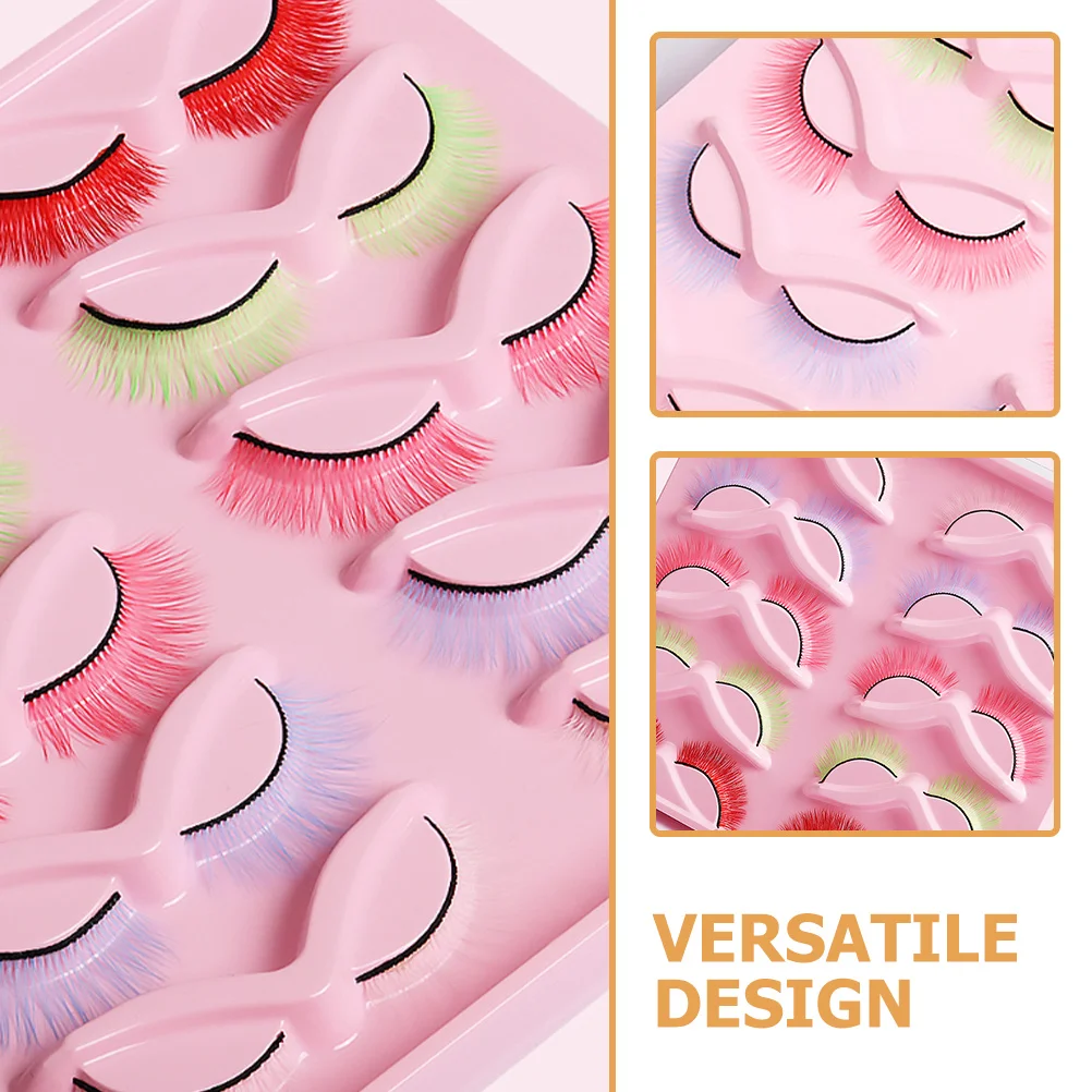 10 paia di ciglia finte colorate facili da applicare rimuovere le ciglia finte per le donne kit di trucco di moda accessorio per prestazioni in discoteca per feste