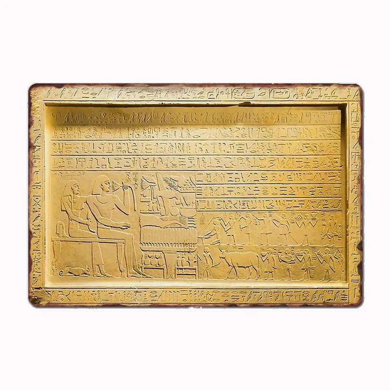 

Stela of the Overseer of the Fortress Intef Metal Poster Sign Club Mural Wall Art Plaque Tin Sign Room Decoration Home Decor