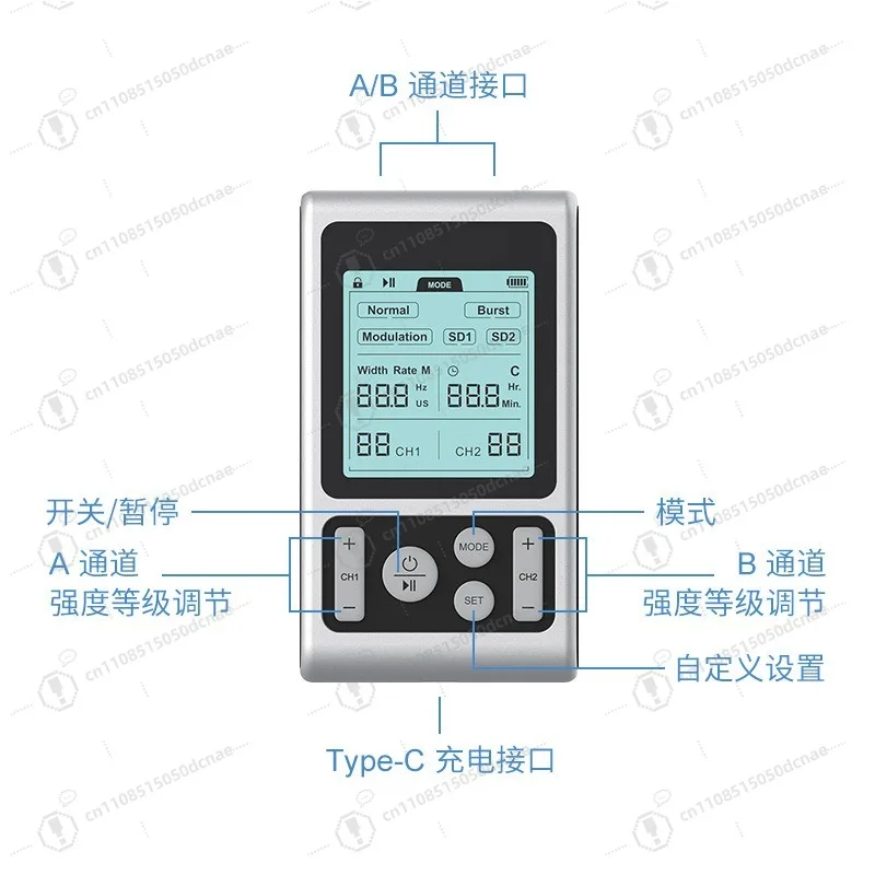 Dual Channel TENS EMS 7000 Low Medium Frequency Pulse Massager Portable Muscle Stimulator