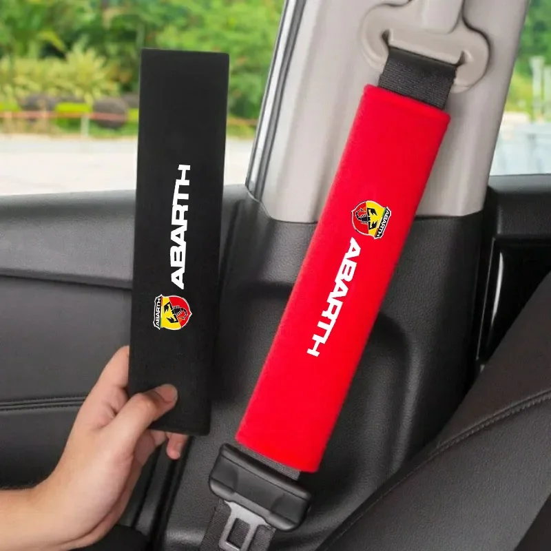 2pcs  Car Seat Belt Shoulder Pad Suitable for Abarth 500 Tipo Punto Ducato Stilo Palio Bravo Interior Protection Accessory