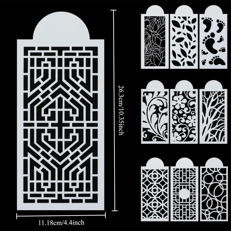 10Pcs Floral Lace Cake Border Stencils, Template for Cake Fondant Cookie Decoration, Wedding Dessert Baking & Airbrush Spraying