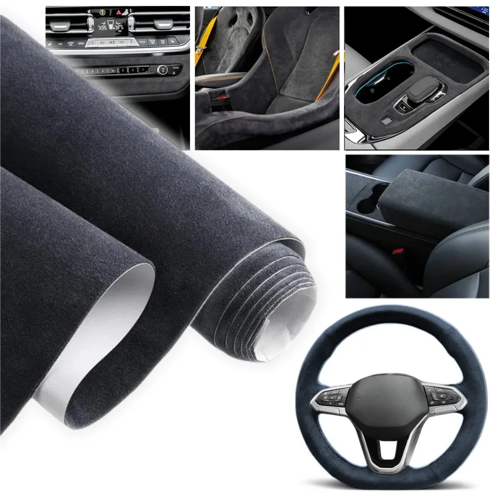 Tela de gamuza de 50x150cm, renovación interior de coche, panel de puerta, banco de trabajo, decoración DIY, paños de gamuza autoadhesivos, accesorios para coche