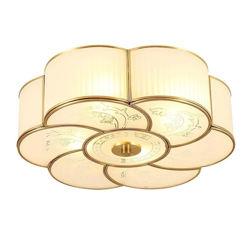 European all-copper ceiling light, bedroom, living room and study light, super bright and light luxury
