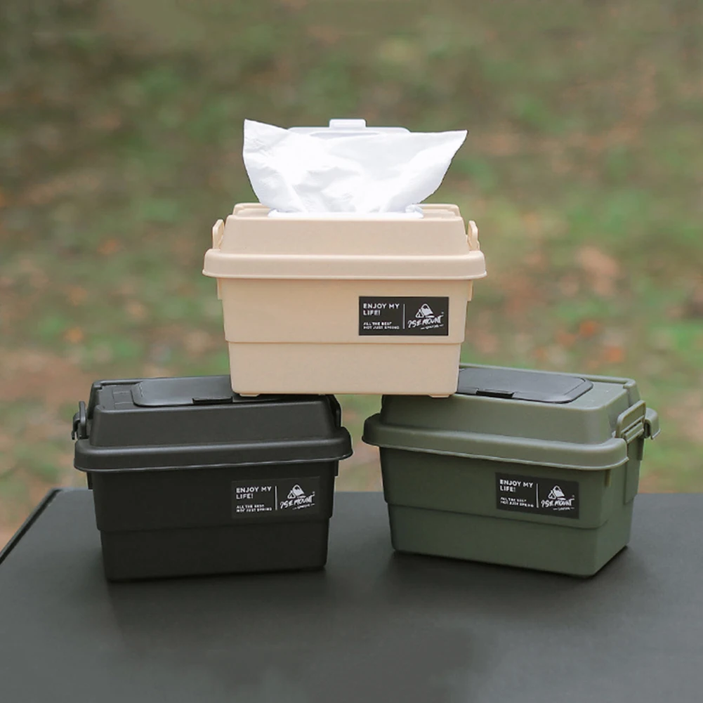 Multifunctional Sundries Bucket Portable Napkin Paper Tissue Storage Case Moisture-Resistant for Camping Hiking Travel