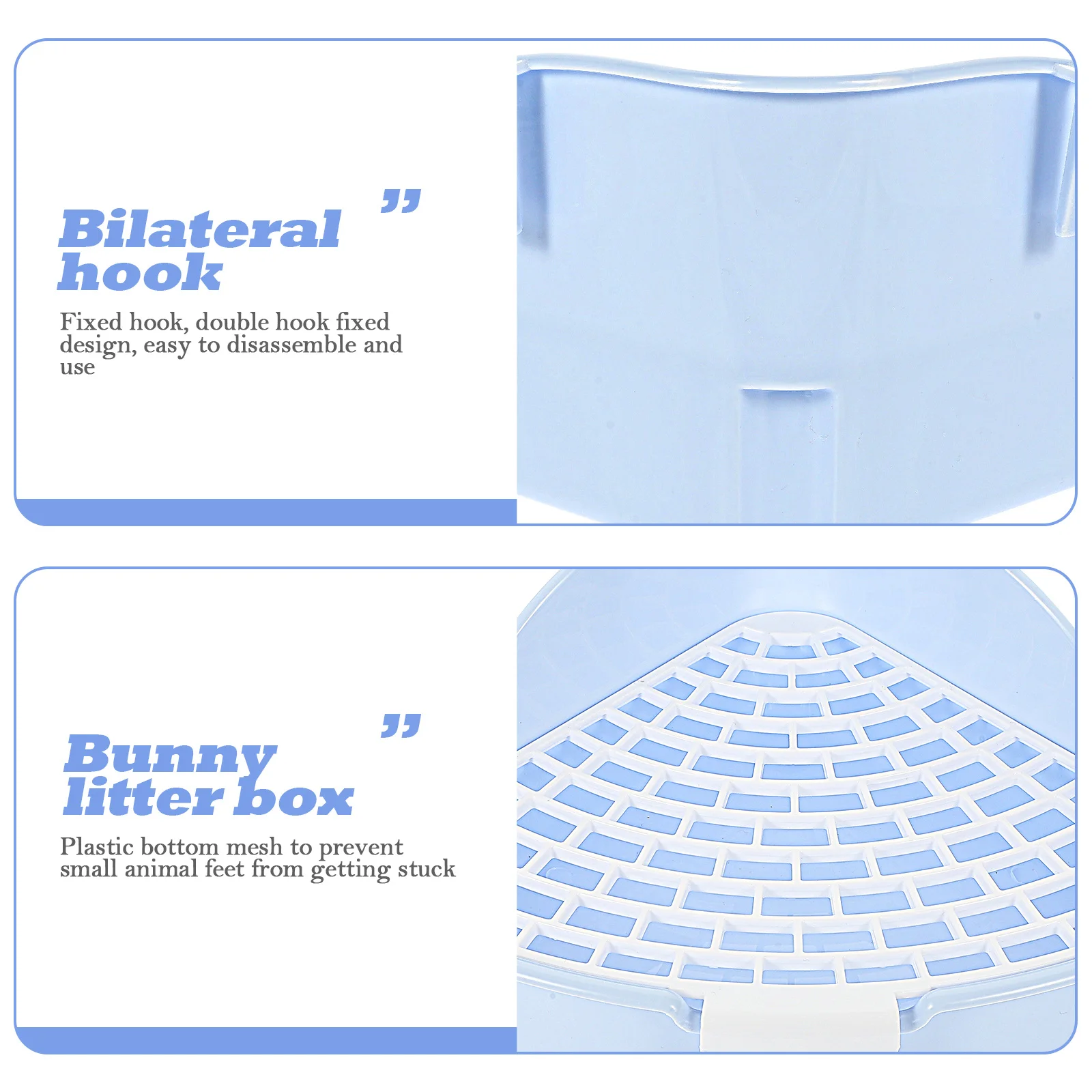 

Small Pet Litter Box Premium Pp Material Detachable Grids Anti-Fall Design For Rabbit Guinea Pig Chinchilla Bunny Corner