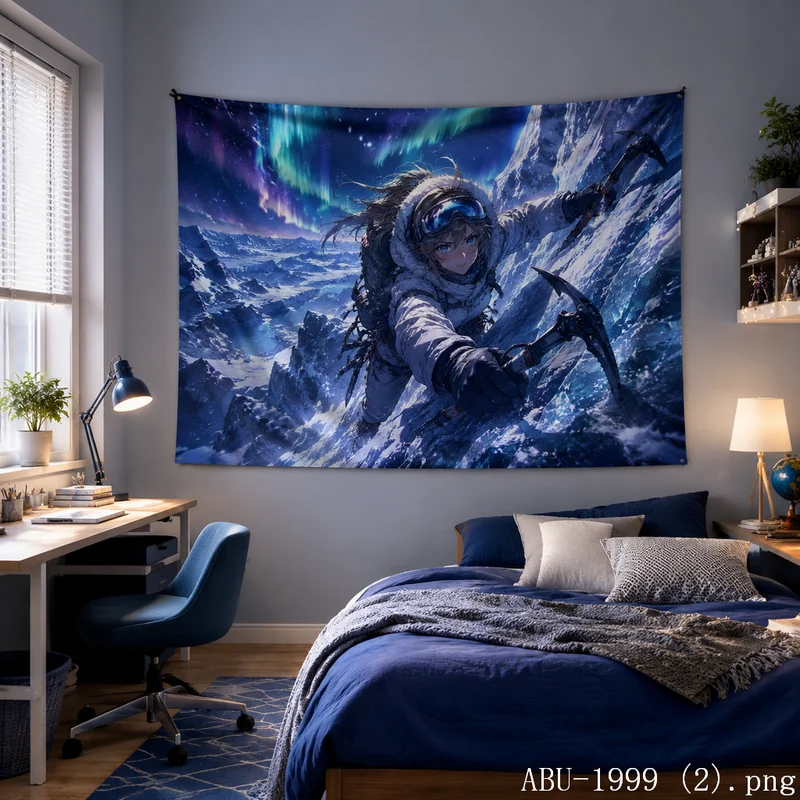 VIKAMA Fantasy Ice Dragon Tapestry Anime Style Wall Hanging Gaming Room Teen Bedroom Dorm Party Backdrop Decor Cloth