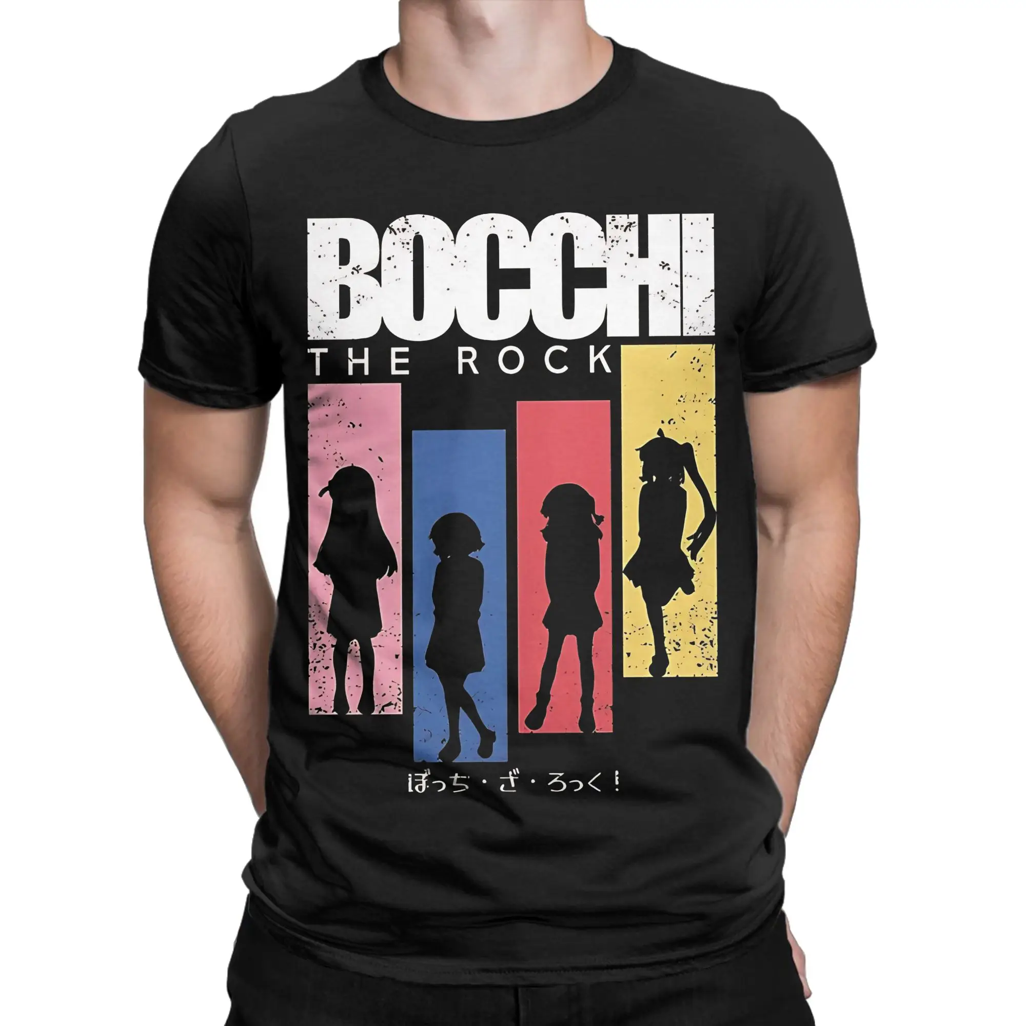 J Rock Aesthetic Classic Bocchi the Rock Funny 100% Cotton T-Shirt Tees Tops For Men