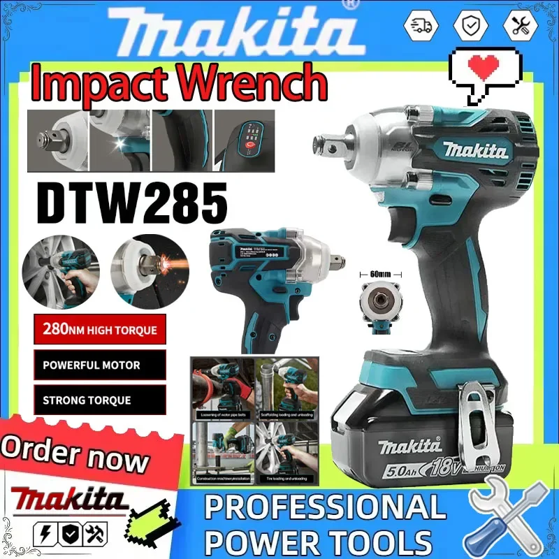 マキタ-dtw285-ブラシレス高トルクインパクトレンチ-コードレス電動レンチ-充電式ツール-多機能電動工具