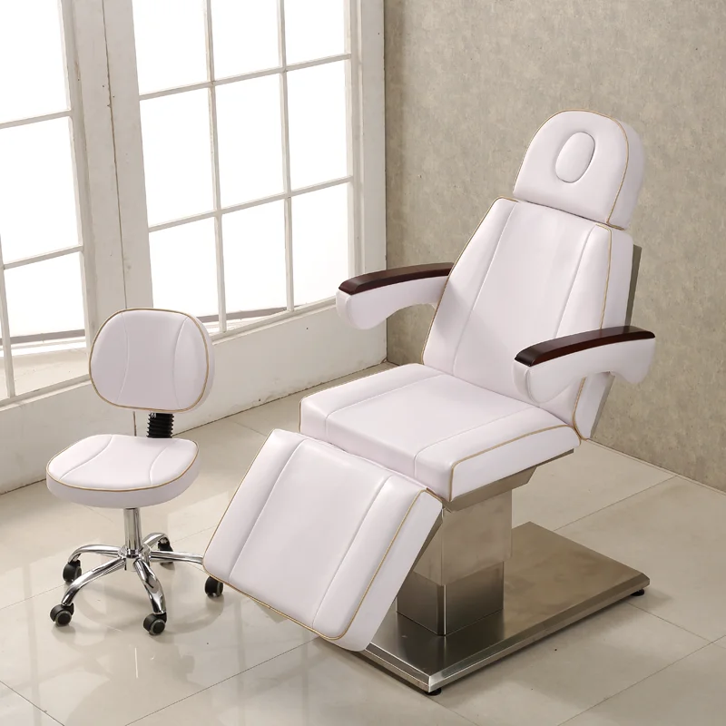 White Stainless Steel Metal Base 3 Motor Electric Lifting Beauty Massage Bed Can Be Customized Color LOGO