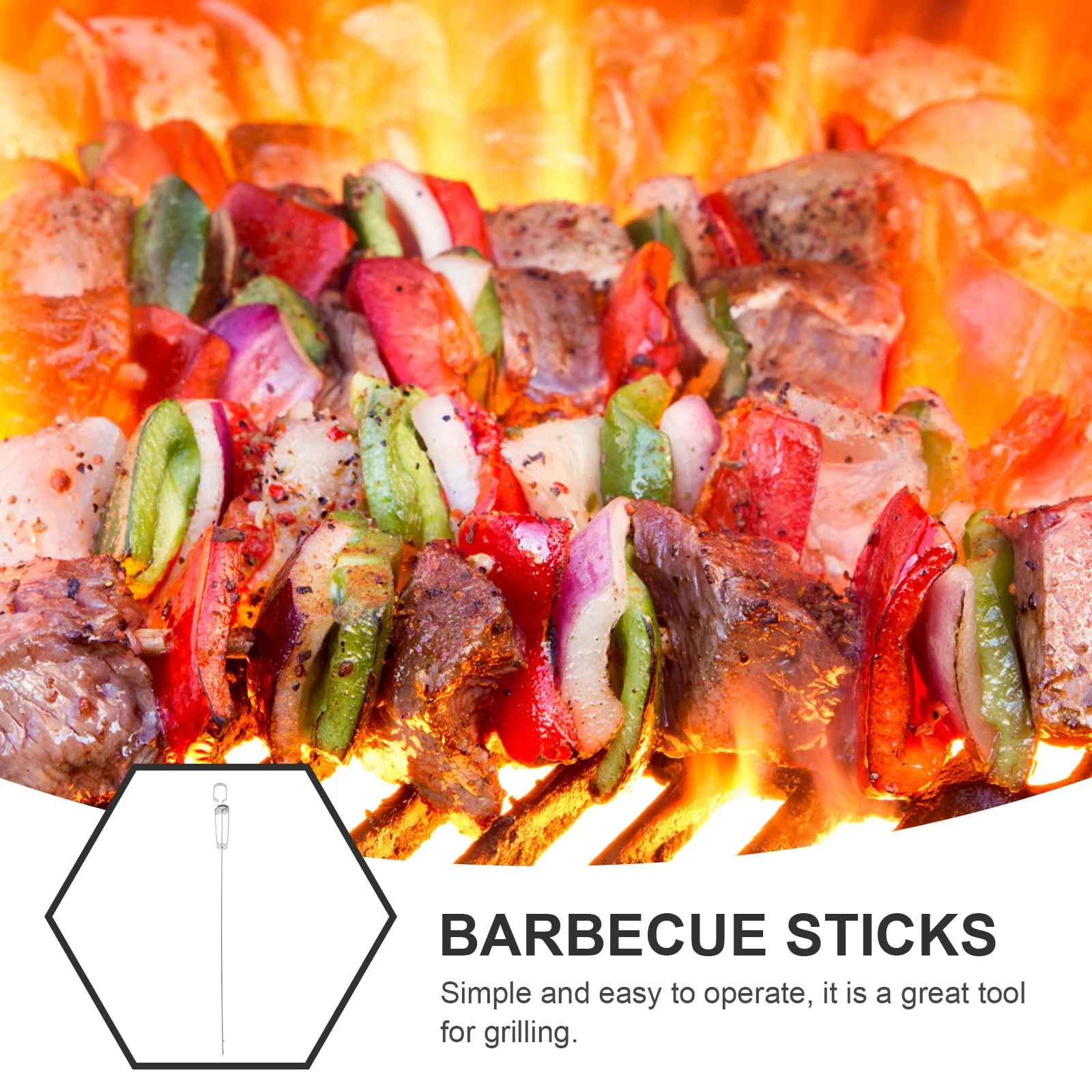 

Stainless Steel Bbq Hanging Grill Kebab Rods For Grilling Barbecue Roasting Tools Skewers For Grilling Stainless Steel