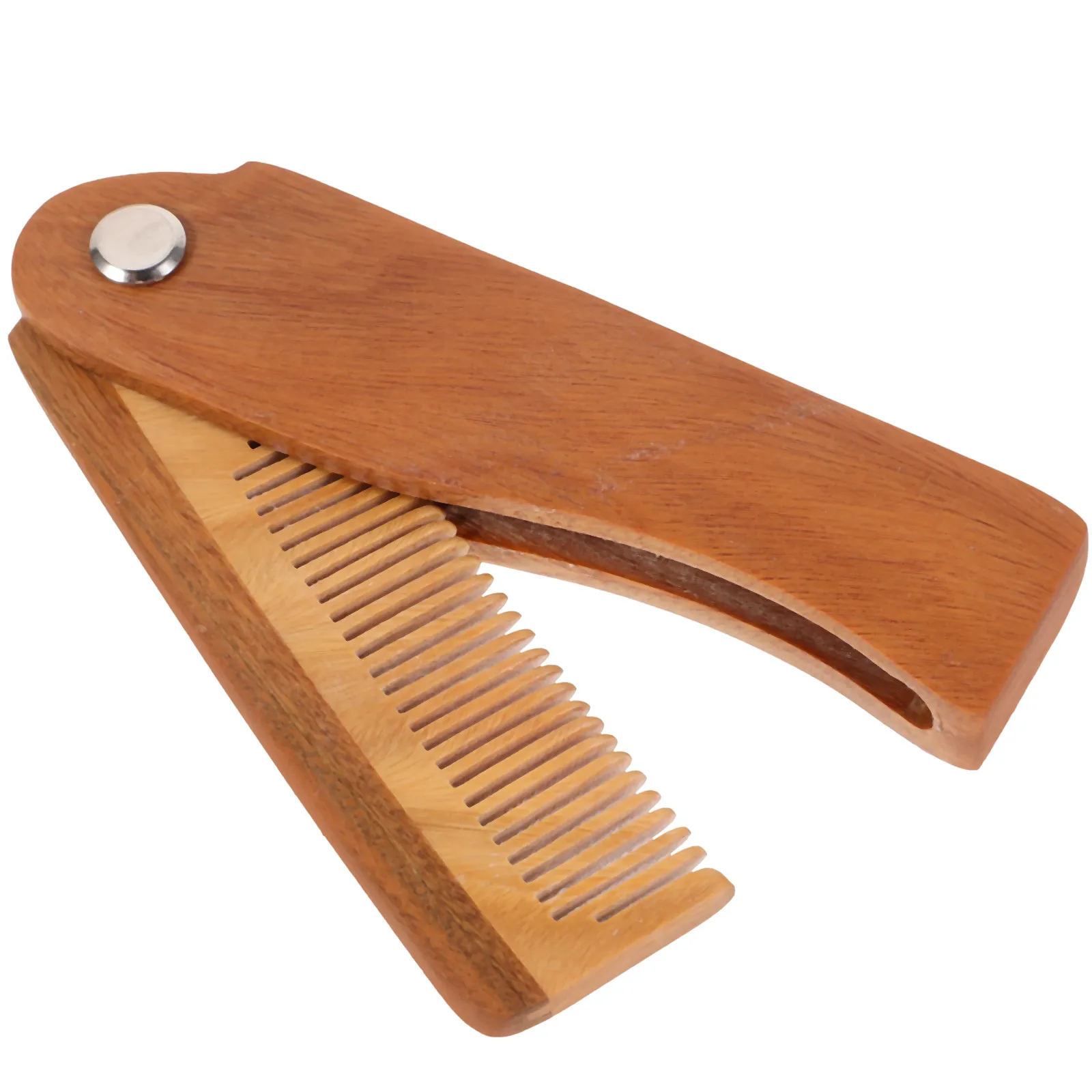 1Pcs Men Beard Comb Folding Wooden Durable Hair Styling Brush Natural Material Portable Case Beard Brush