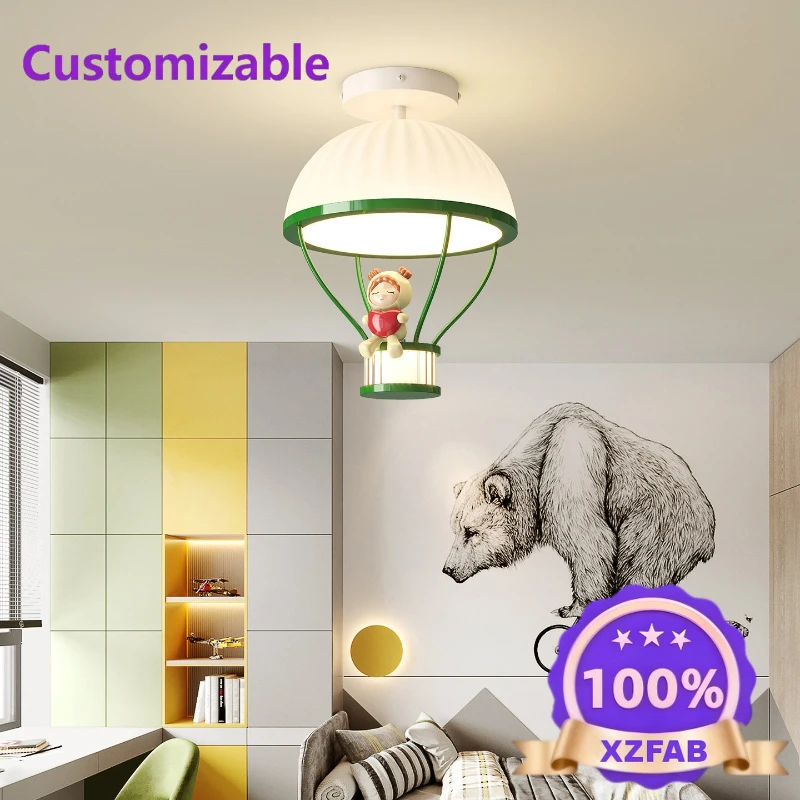 Factory Direct 2026 Cream wind children's room bedroom light modern minimalist creative cartoon hot air balloon full spectrum