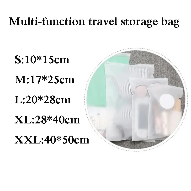 Travel Frosted Clothes Storage Bags Portable Travel Make Up Storage Waterproof Shoes Bag Organizer Pouch Plastic Packing Bag