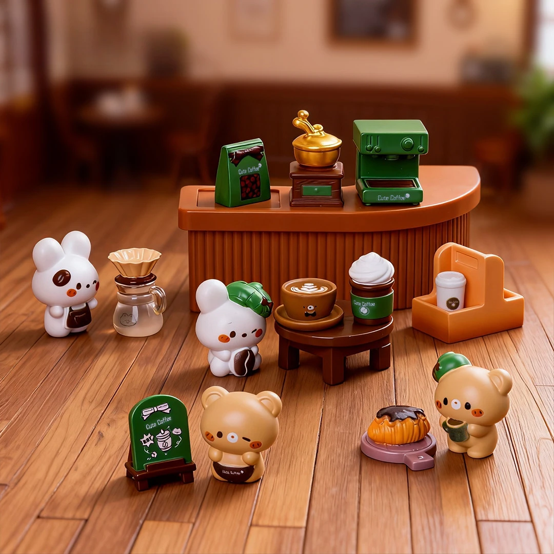 100pcs Kawaii Mini Caramel Coffee Machine Set 3D Resin DIY Accessories for Keychain Jewelry Desktop Doll House Decor