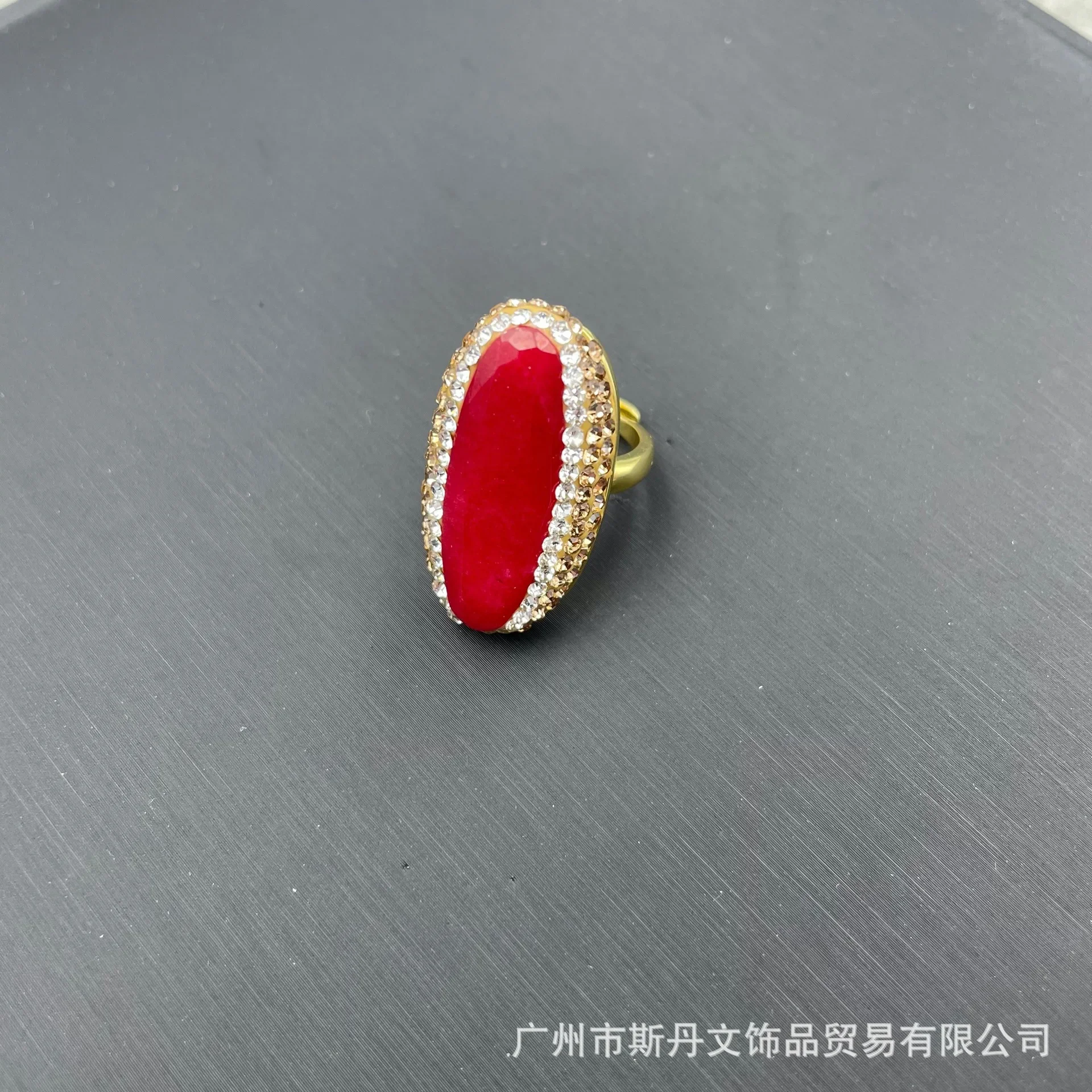 Natural gemstone Malay jade tourmaline rough stone set, retro fashion light luxury style, factory live broadcast supply wholesal