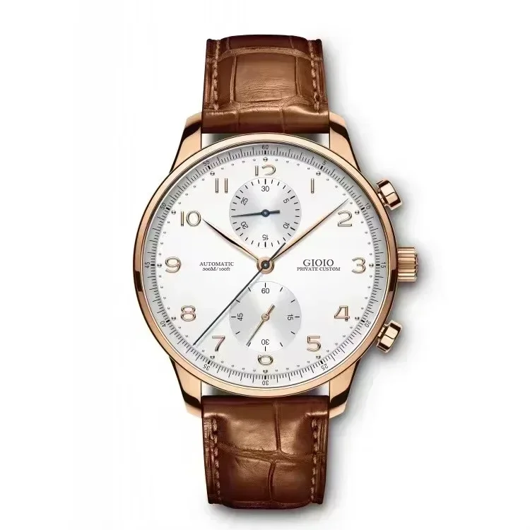 Мужские кварцевые часы с хронографом высшего качества, черные, синие кожаные спортивные часы