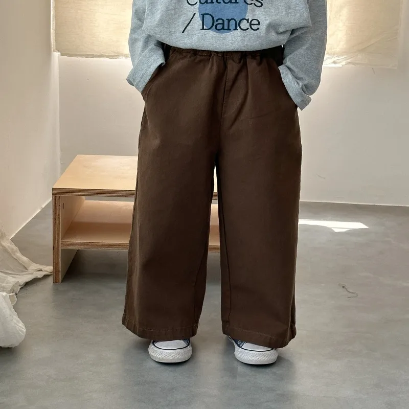Bellbell Herbst Kinder Jungen Weite Hosen, lockere, einfarbige Hose mit elastischem Bund, für Kleinkinder und Jungen, 2-10 Jahre, Baby-Jungen-Hose, gerade geschnitten. – Detail 7