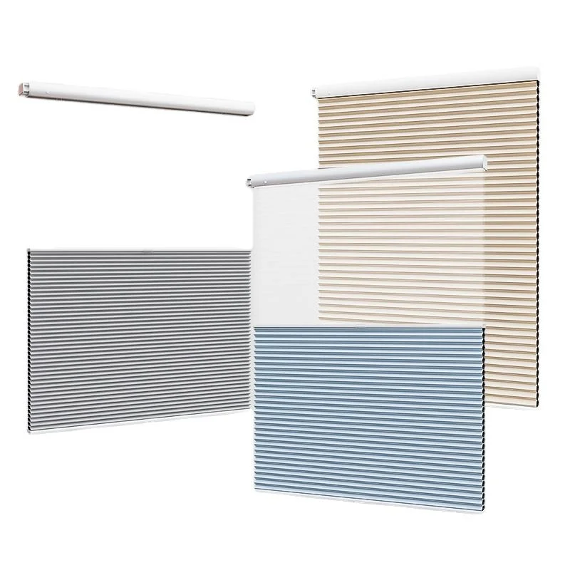 Custom Size No Drill No Tools Remote Control Honeycomb Blinds Cordless Motorized Blackout Cellular Blinds Honeycomb Shades